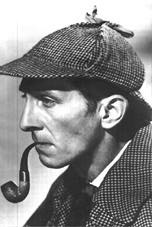Sherlock Holmes nell'interpretazione di
Peter Cushing
